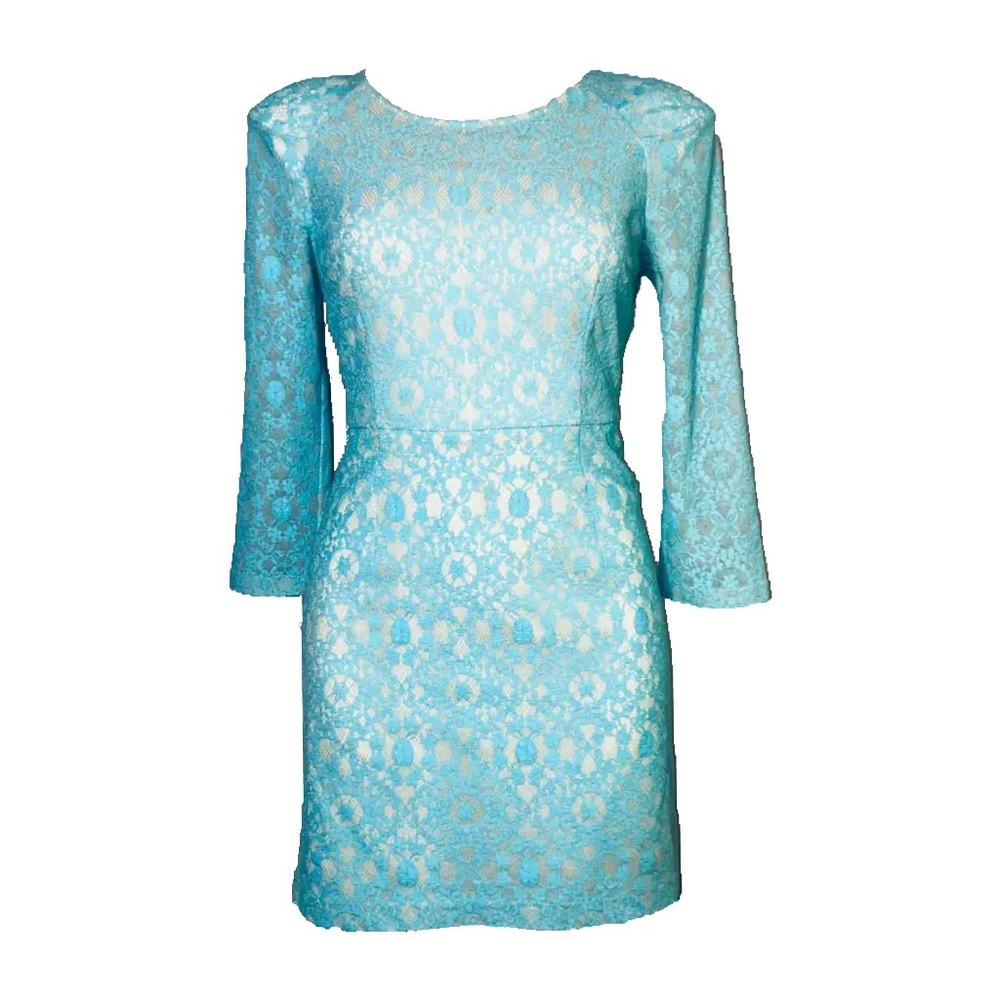Forever 21 teal lace sheath dress - Picture 2 of 16